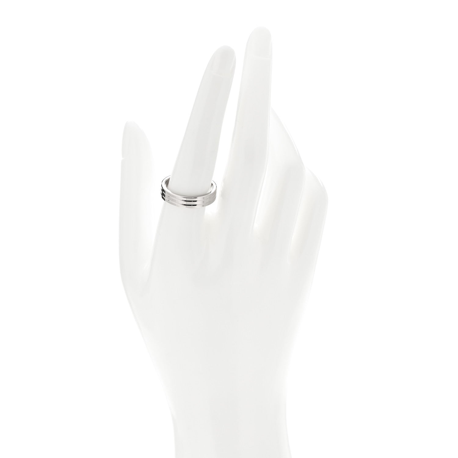 Cartier 18K White Gold 4.8mm Vendome Louis Cartier Wedding Band Ring 58 8.5 2 of 4