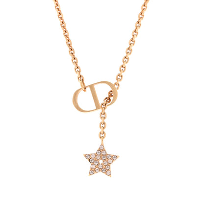 Christian Dior Metal Crystal Petit CD Necklace Rose Gold 4 of 6