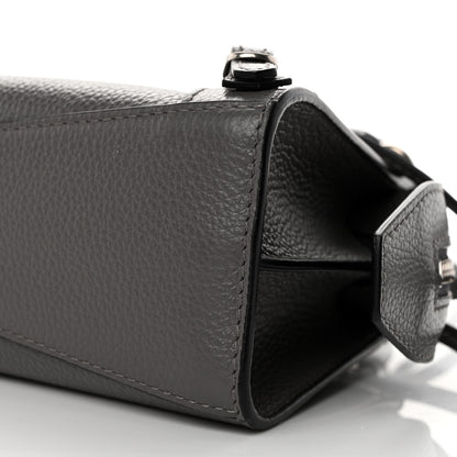Balenciaga Grained Calfskin Neo Classic Silver Hardware Nano City Crossbody Dark Grey 9 of 9
