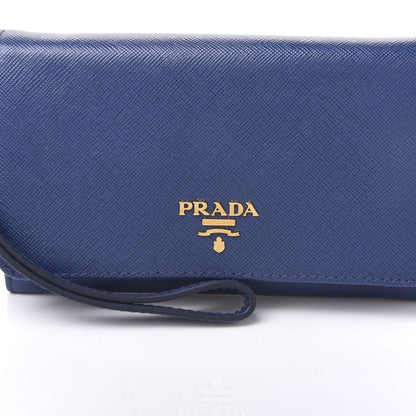 Prada Saffiano Metal Wristlet Wallet Bluette 8 of 8