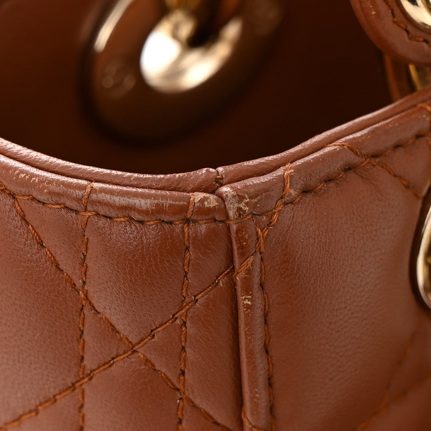 Calfskin Cannage Small My ABCDior Lady Dior Tan