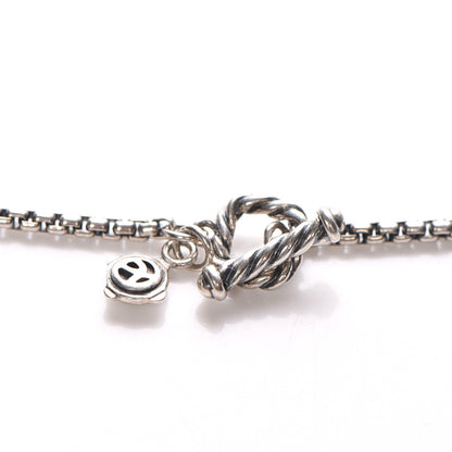 David Yurman Sterling Silver Pearl 7.5mm Quatrefoil Long Chain Necklace 4 of 5