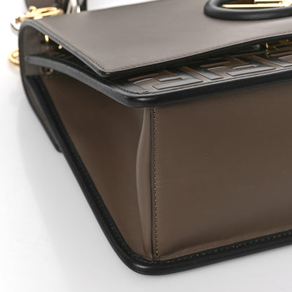 Fendi Vitello Century F is Fendi Bi-Color FF 1974 Embossed Kan I Shoulder Bag Maya Black 8 of 9