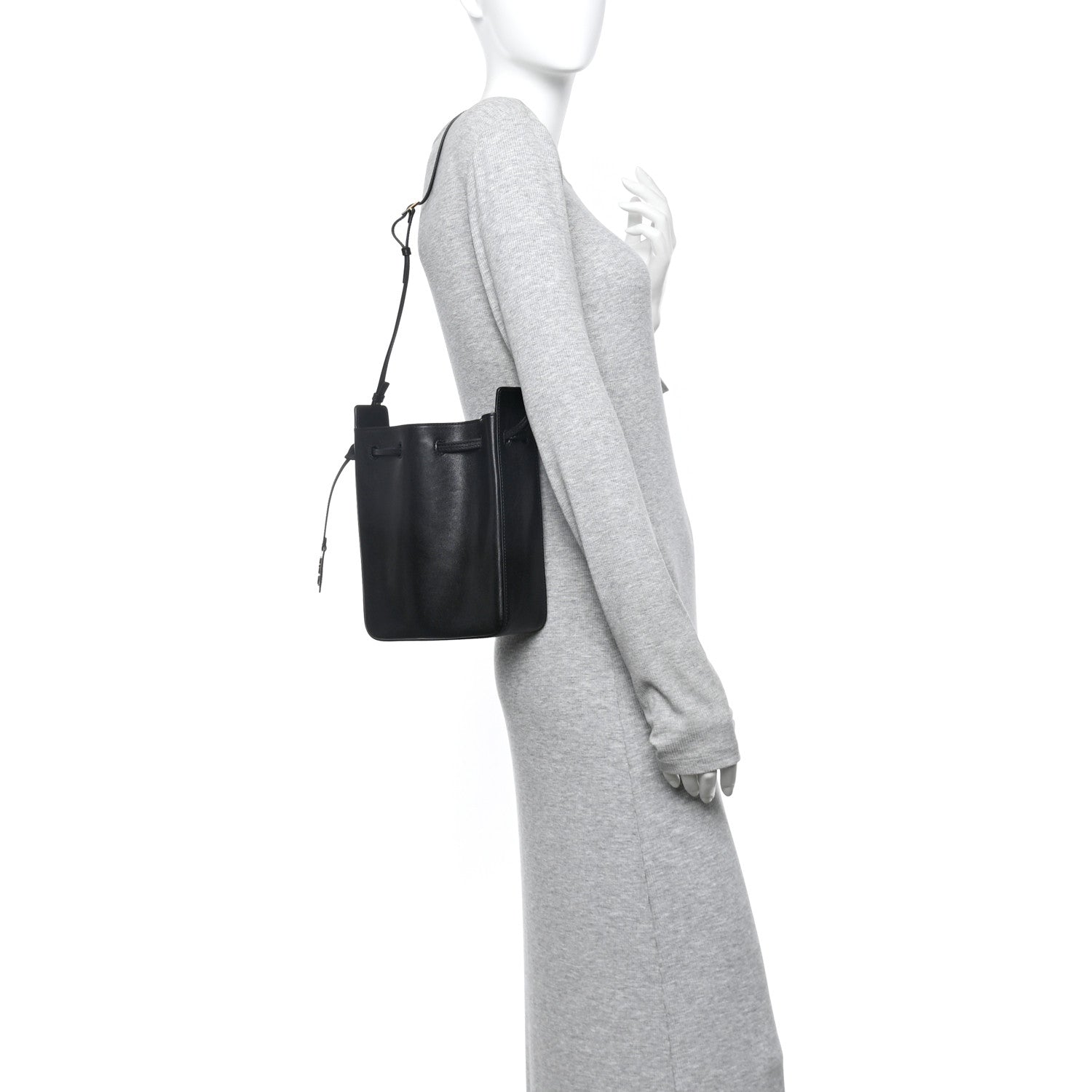 Saint Laurent Calfskin Small Bucket Bag Black 2 of 10