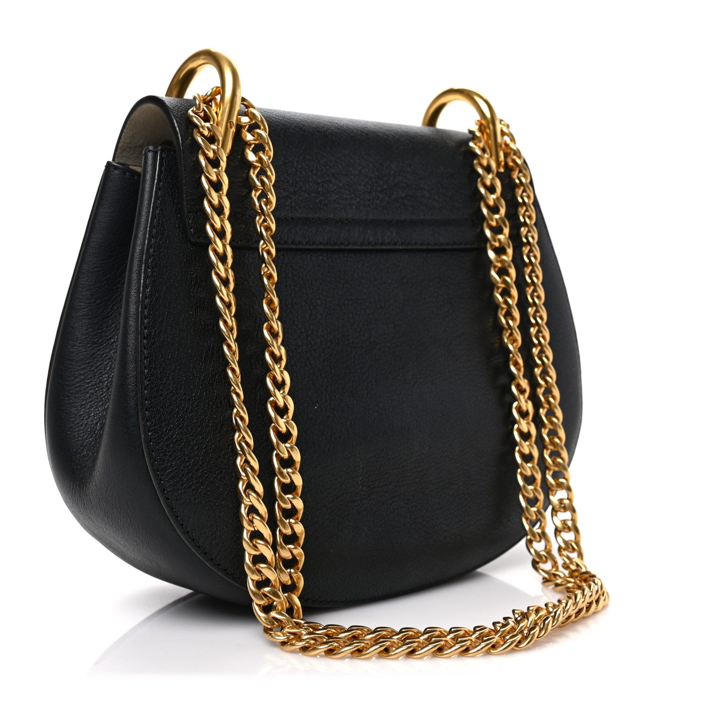 Grained Lambskin Drew Shoulder Bag Black