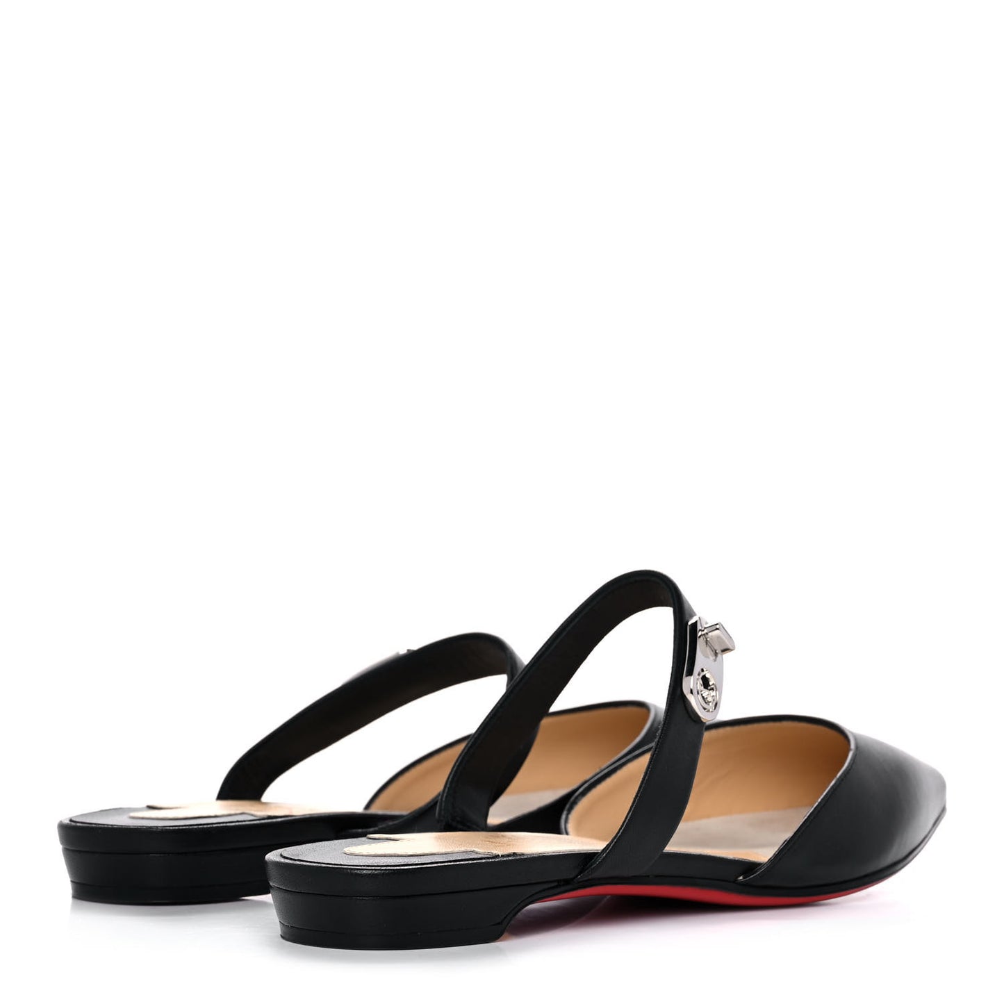 Nappa Choc Lock Flats 36 Black
