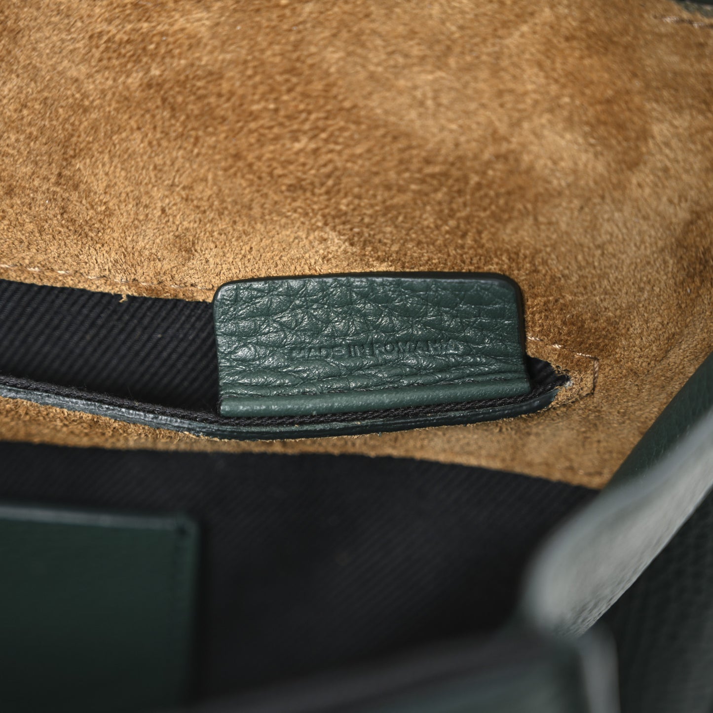 Derby Calfskin House Check Small Macken Crossbody Bag Dark Bottle Green