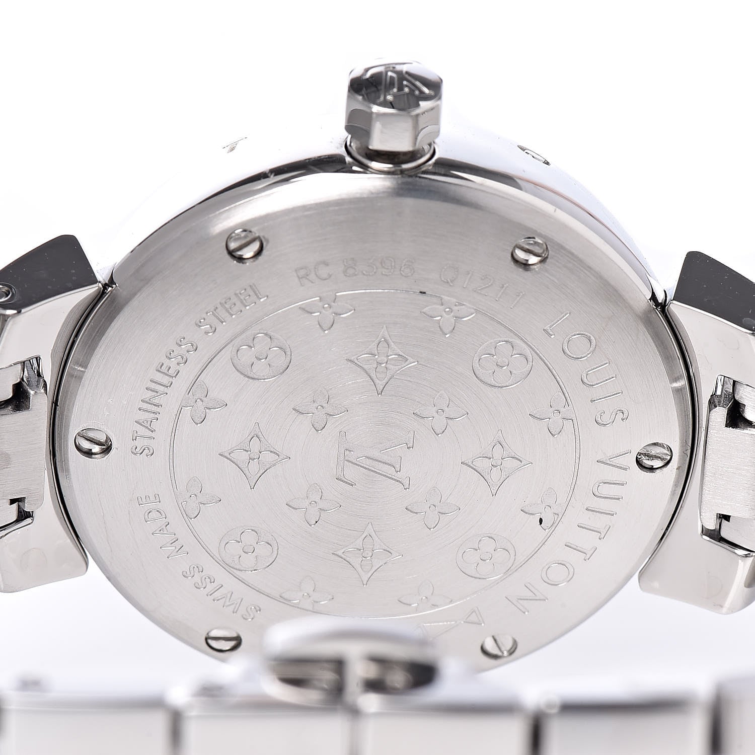Louis Vuitton Stainless Steel 28mm Tambour Quartz Watch Brown 7 of 9