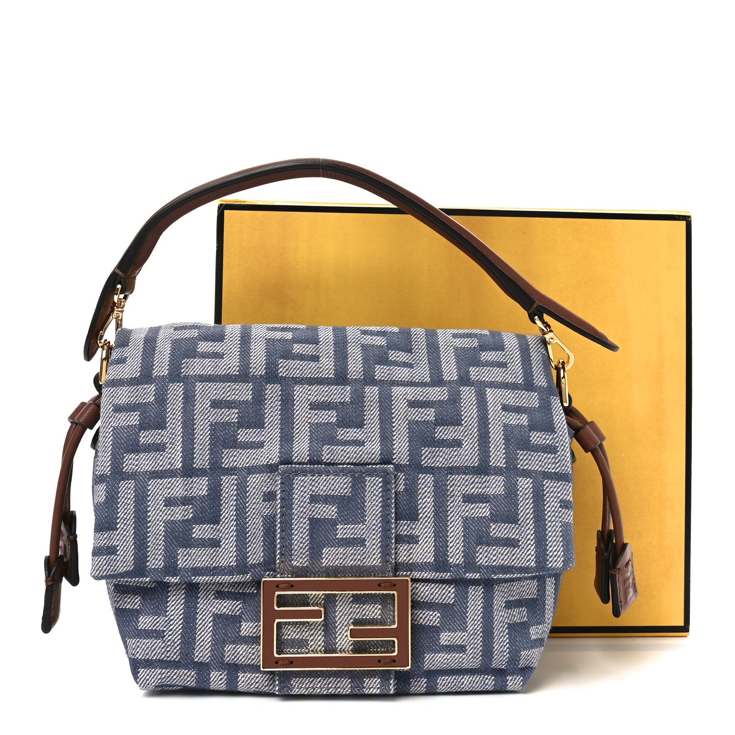 Fendi Denim Small Mamma Baguette Blue 11 of 11