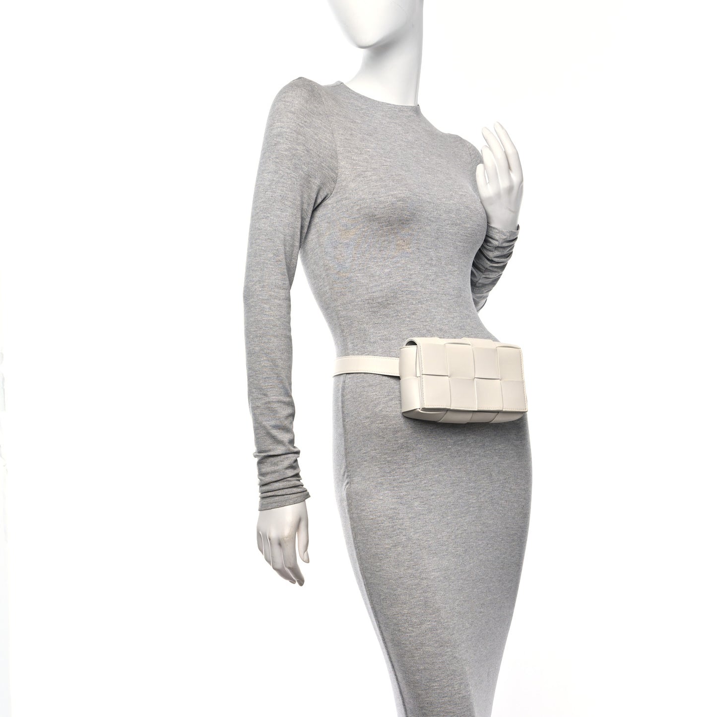 Nappa Maxi Intreccio The Belt Cassette Bag White