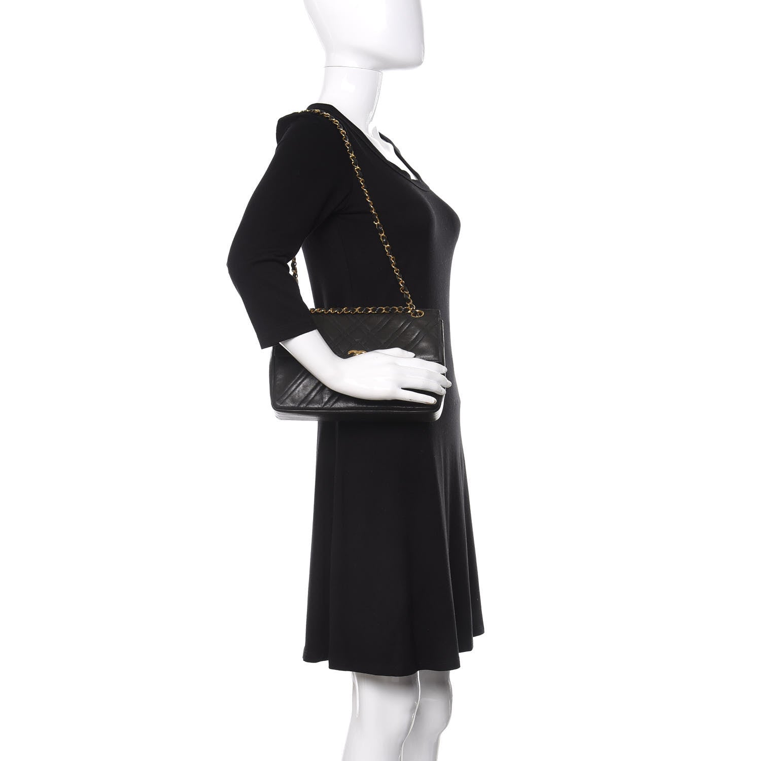 Chanel Lambskin Stitched Small Single Flap Black 3 of 10
