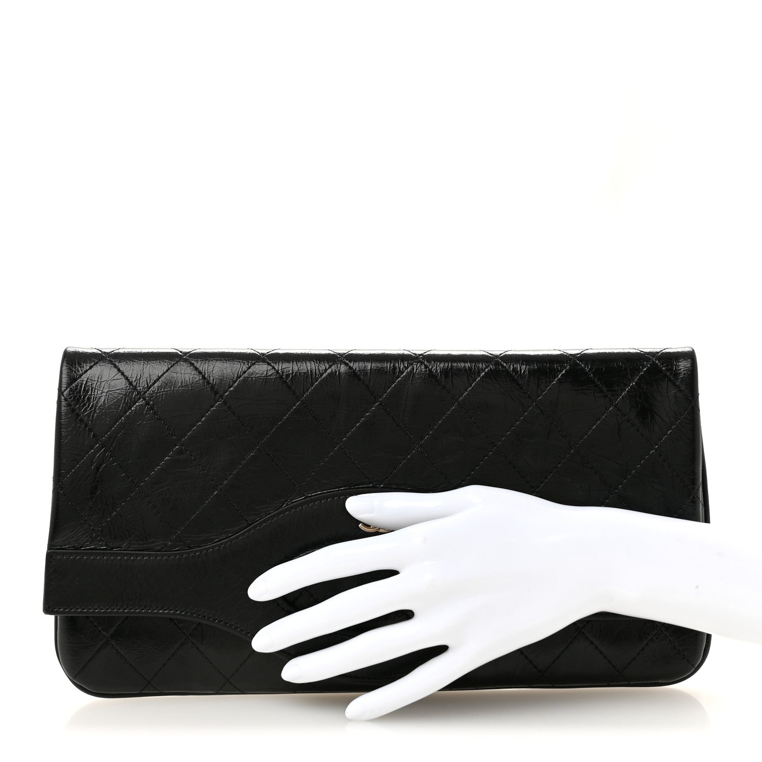 Chanel Shiny Crumpled Calfskin Large 31 Pouch Black 2 of 7