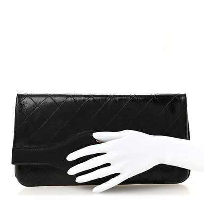 Chanel Shiny Crumpled Calfskin Large 31 Pouch Black 2 of 7