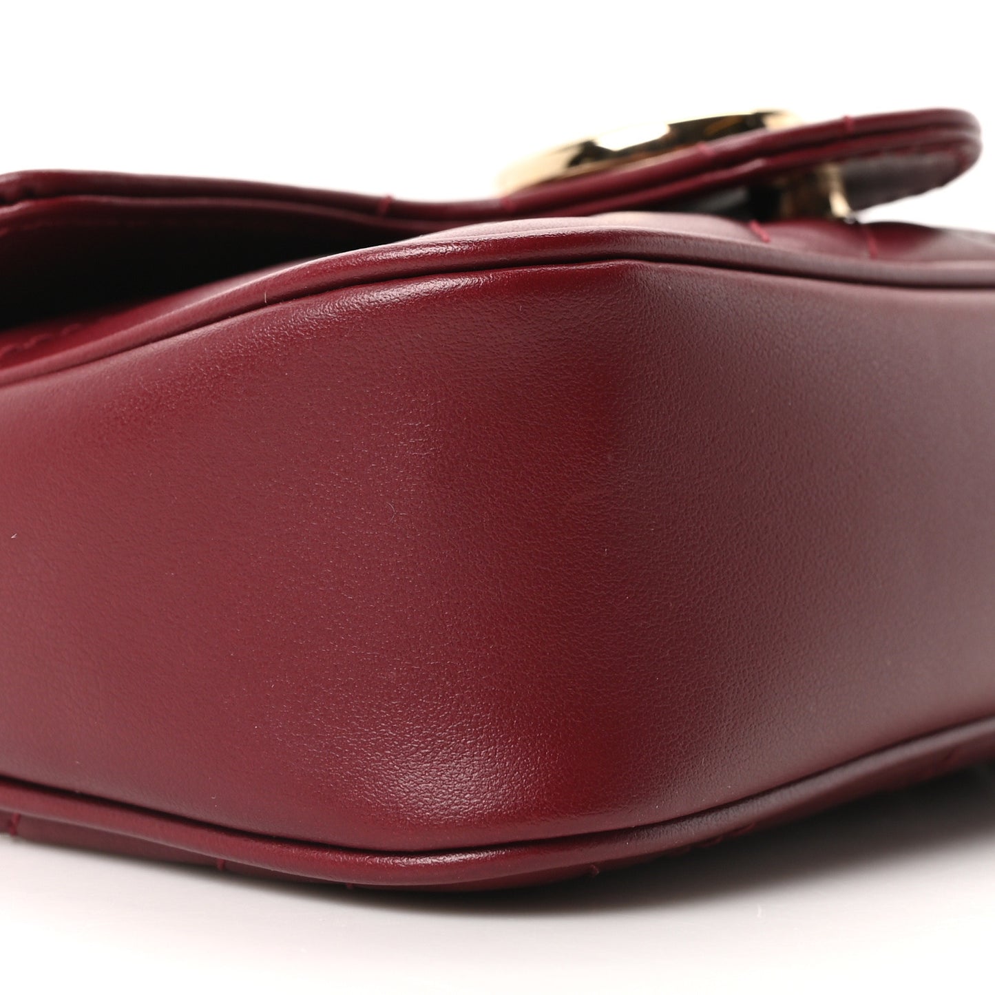 Calfskin Matelasse Super Mini GG Marmont Shoulder Bag Rosso Ancora