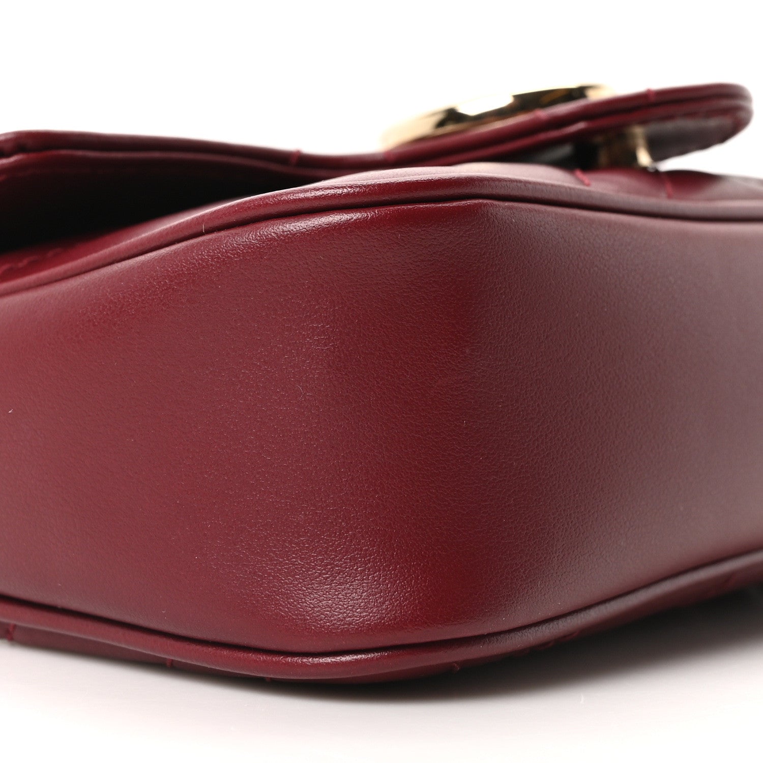 Gucci Calfskin Matelasse Super Mini GG Marmont Shoulder Bag Rosso Ancora 9 of 10