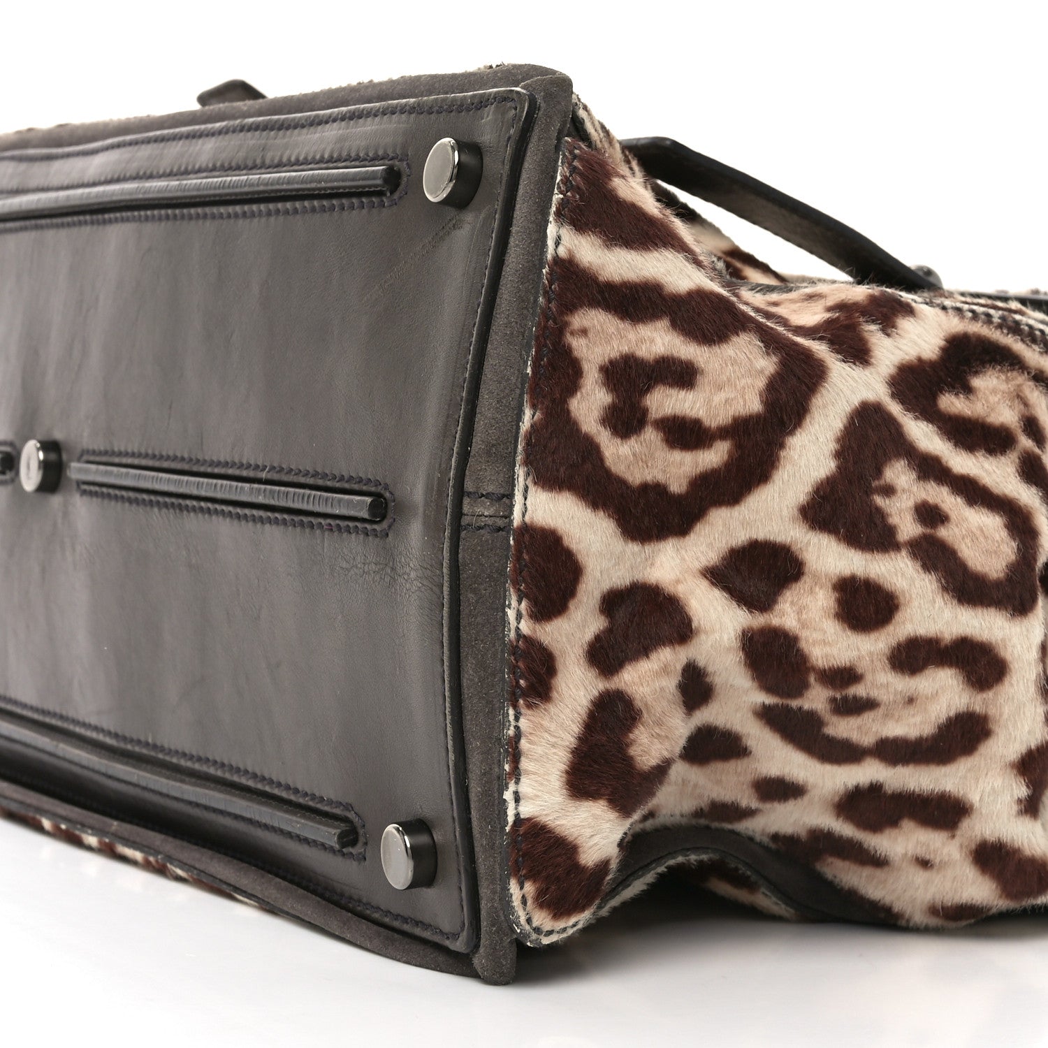Saint Laurent Pony Hair Leopard Suede Calfskin Print Large Muse Two Brown 10 of 10