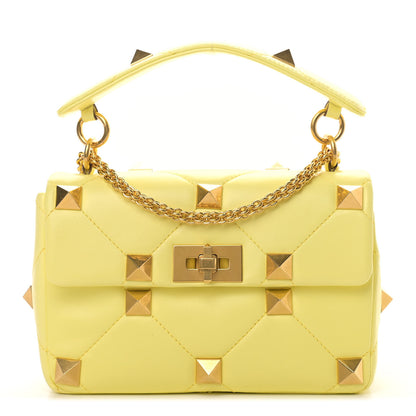 Valentino Garavani Nappa Medium Roman Stud Shoulder Bag Lime Sorbet 1 of 9