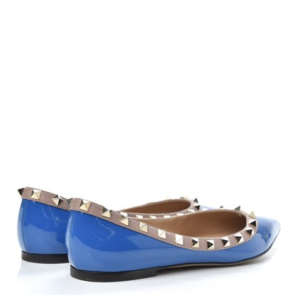 Valentino Garavani Patent Nappa Rockstud Ballerina Flats 37 Indaco Poudre 4 of 11