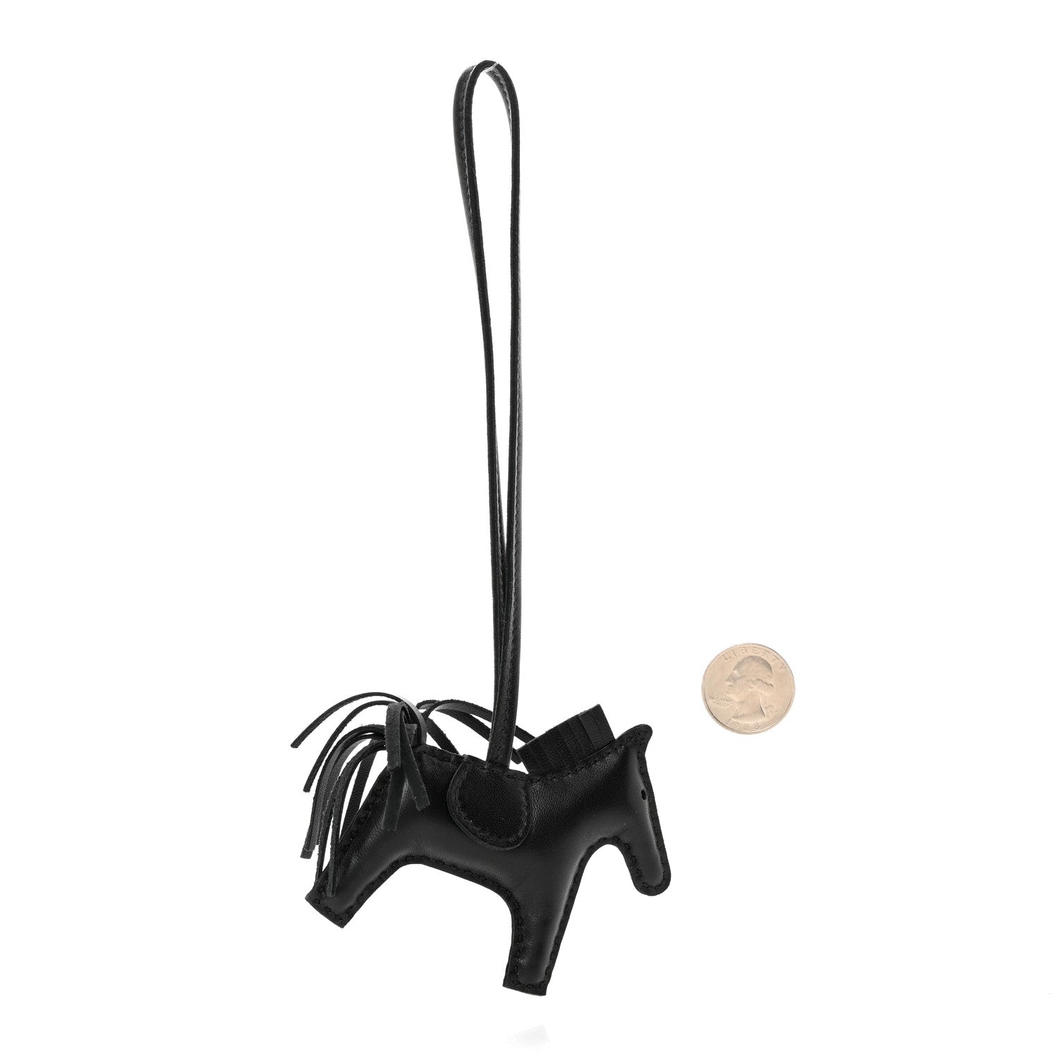 Hermes Milo Lambskin Grigri Rodeo Horse Bag Charm PM So Black 2 of 5