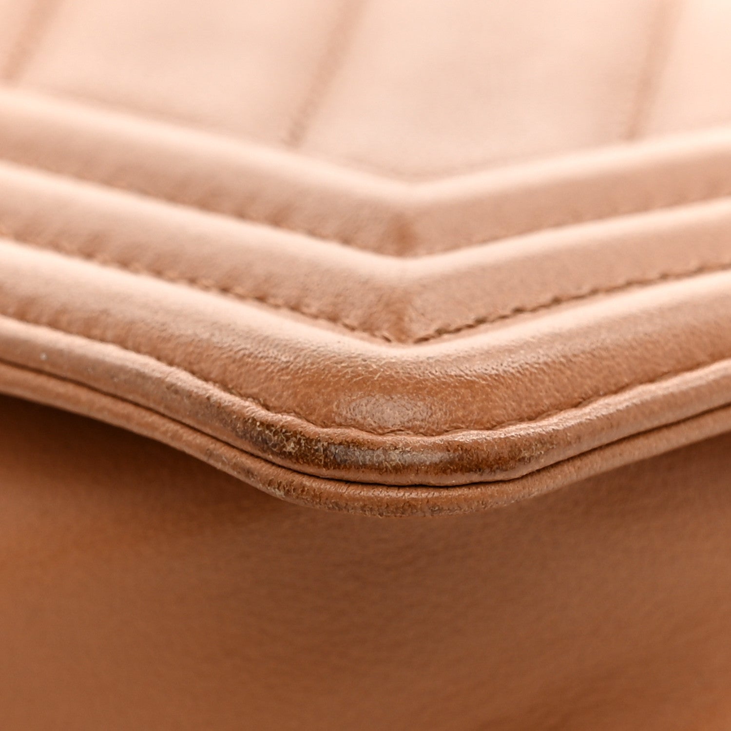Chanel Calfskin Chevron Quilted Small Boy Flap Dark Beige 14 of 14