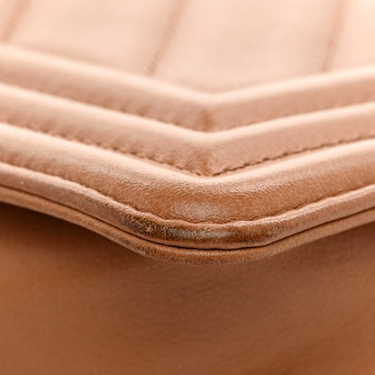 Chanel Calfskin Chevron Quilted Small Boy Flap Dark Beige 14 of 14