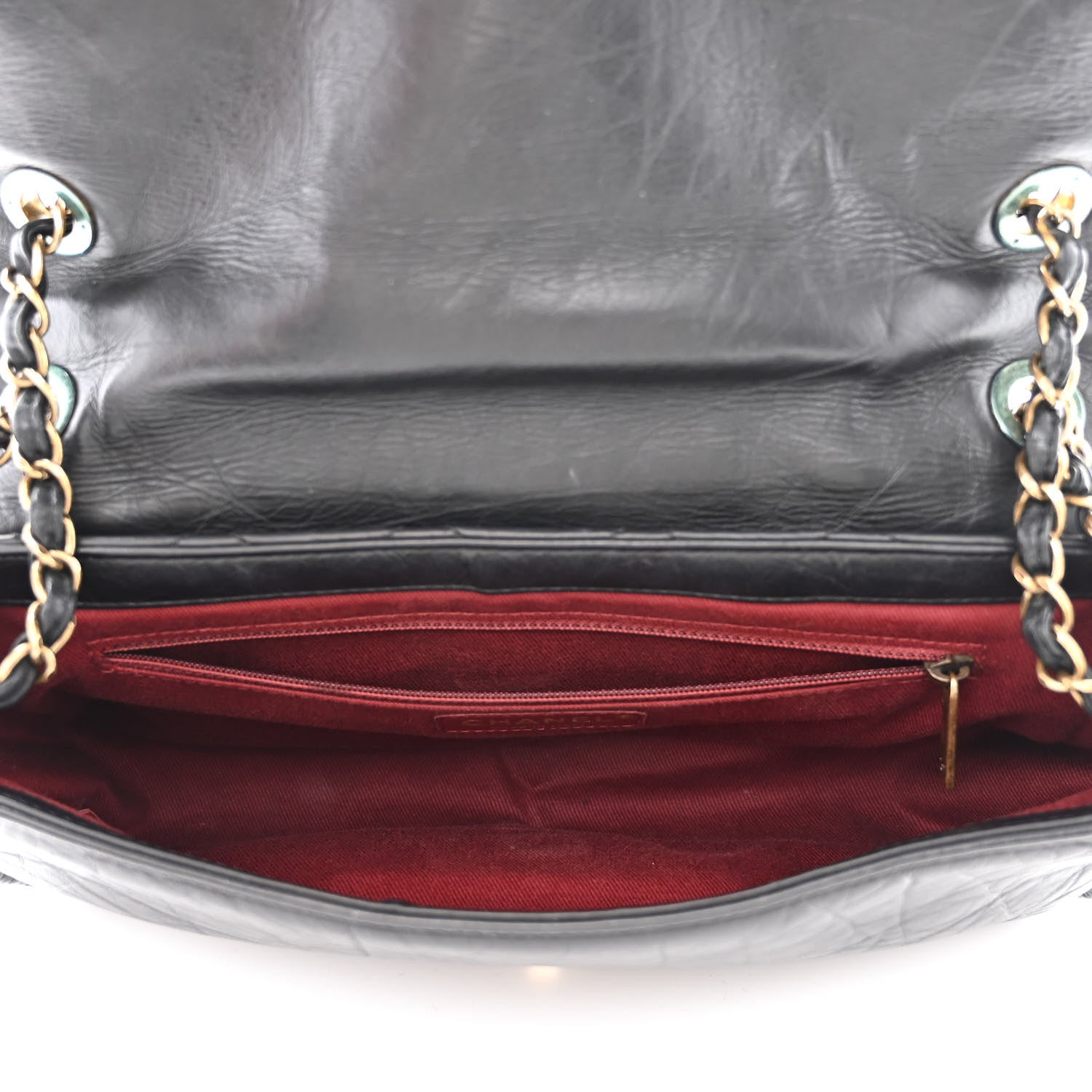 Chanel Aged Calfskin Quilted Medium Pondichery Flap Black 5 of 10