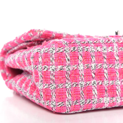 Chanel Tweed Quilted Jumbo Double Flap Hot Pink 6 of 11