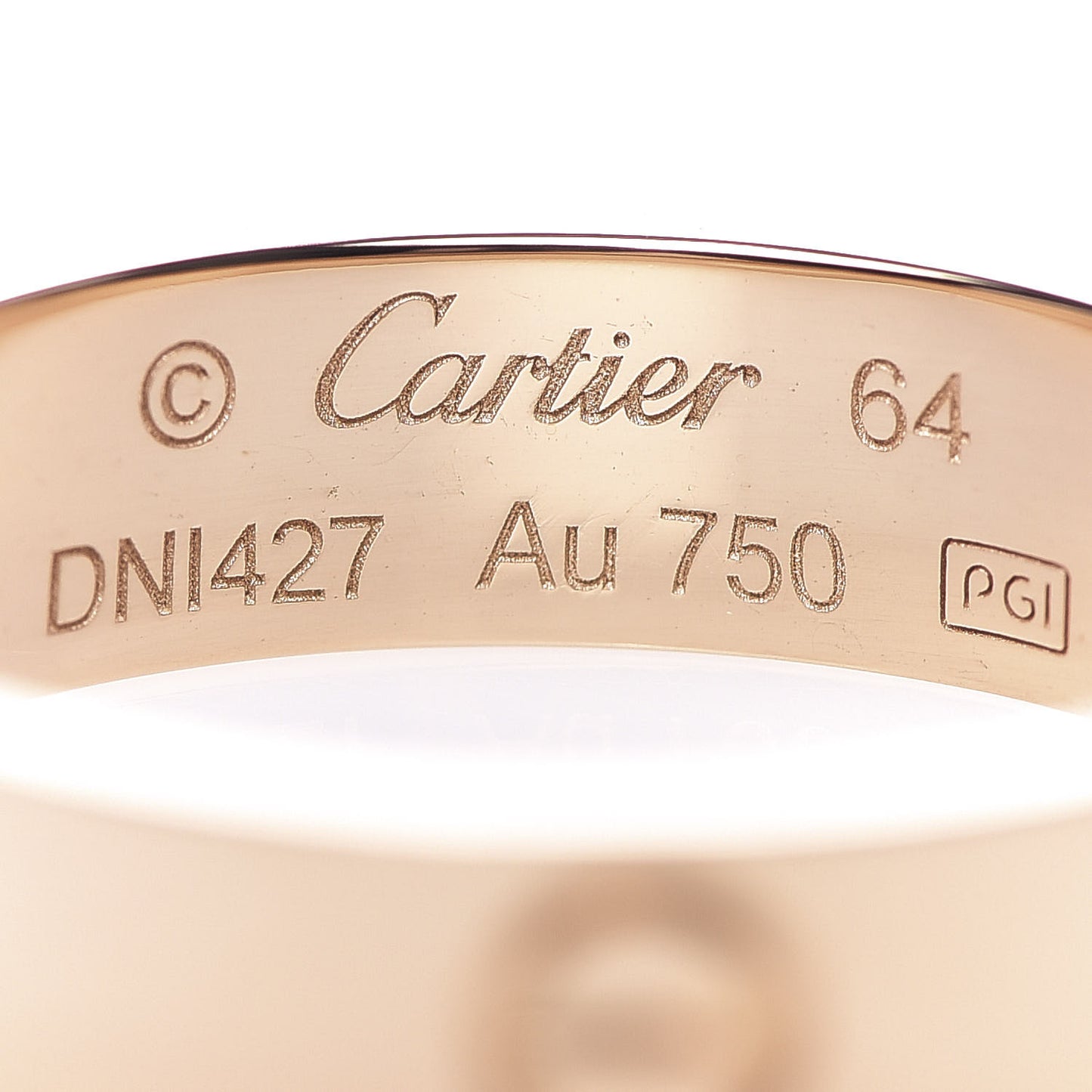 18K Pink Gold 5.5mm LOVE Ring 64 10.75