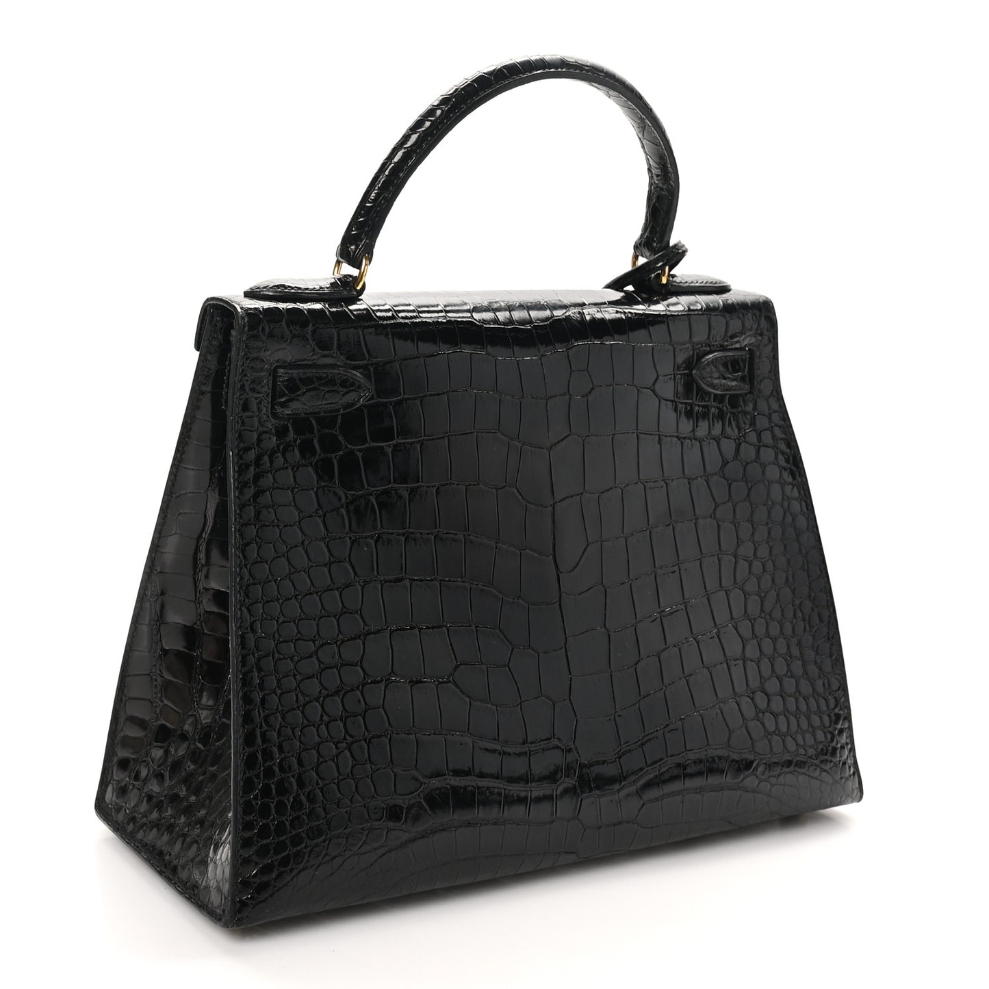 Shiny Porosus Crocodile Kelly Sellier 28 Black