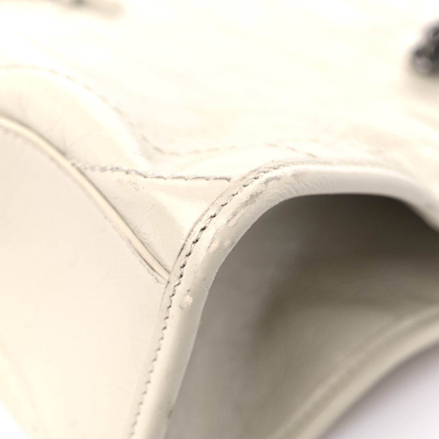 Crinkled Calfskin Matelasse Monogram Medium Niki Shopper Tote Crema Soft