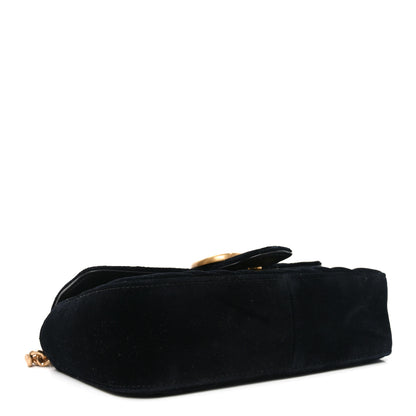Gucci Velvet Matelasse Mini GG Marmont Shoulder Bag Black 4 of 10