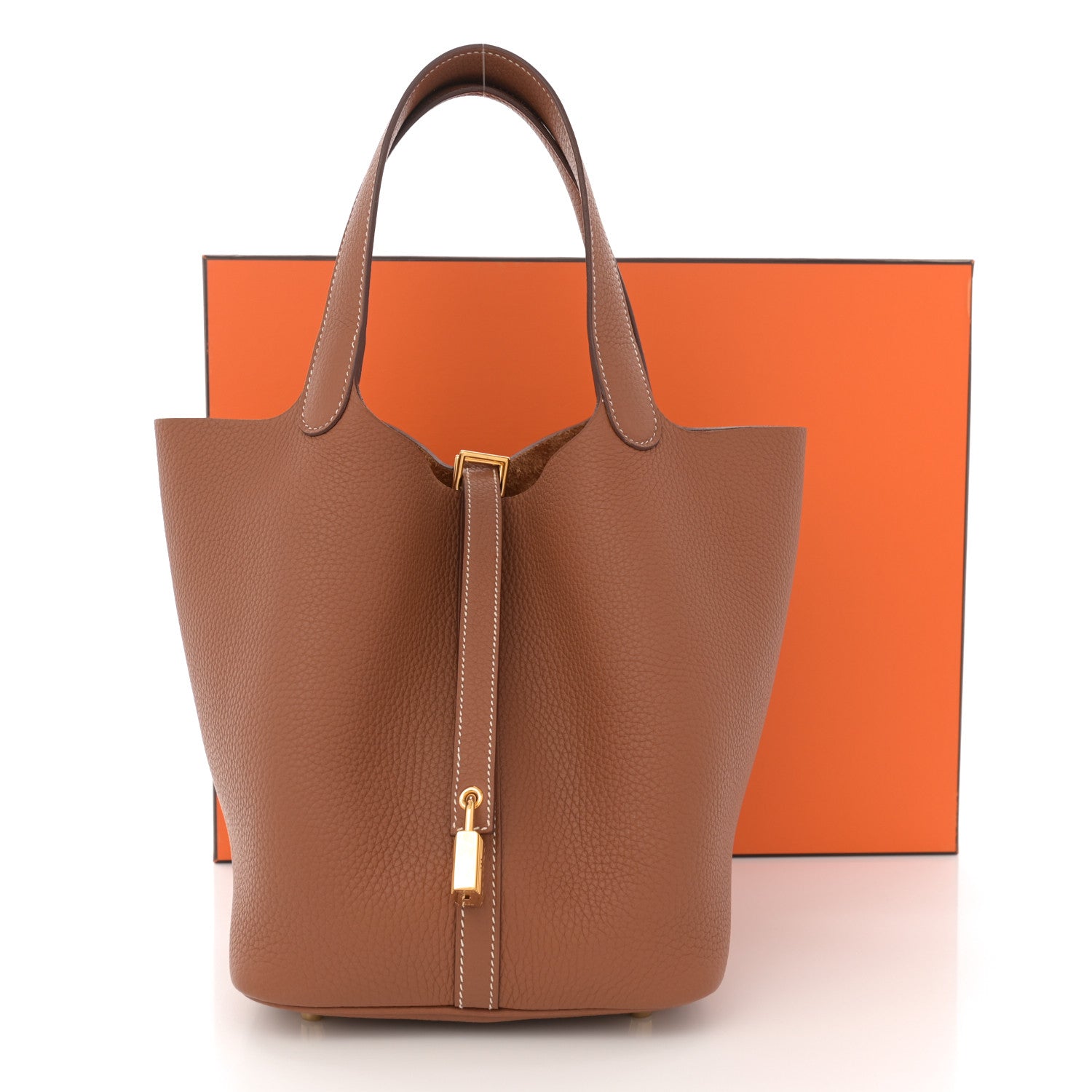 Hermes Taurillon Clemence Picotin Lock 22 MM Gold 11 of 11