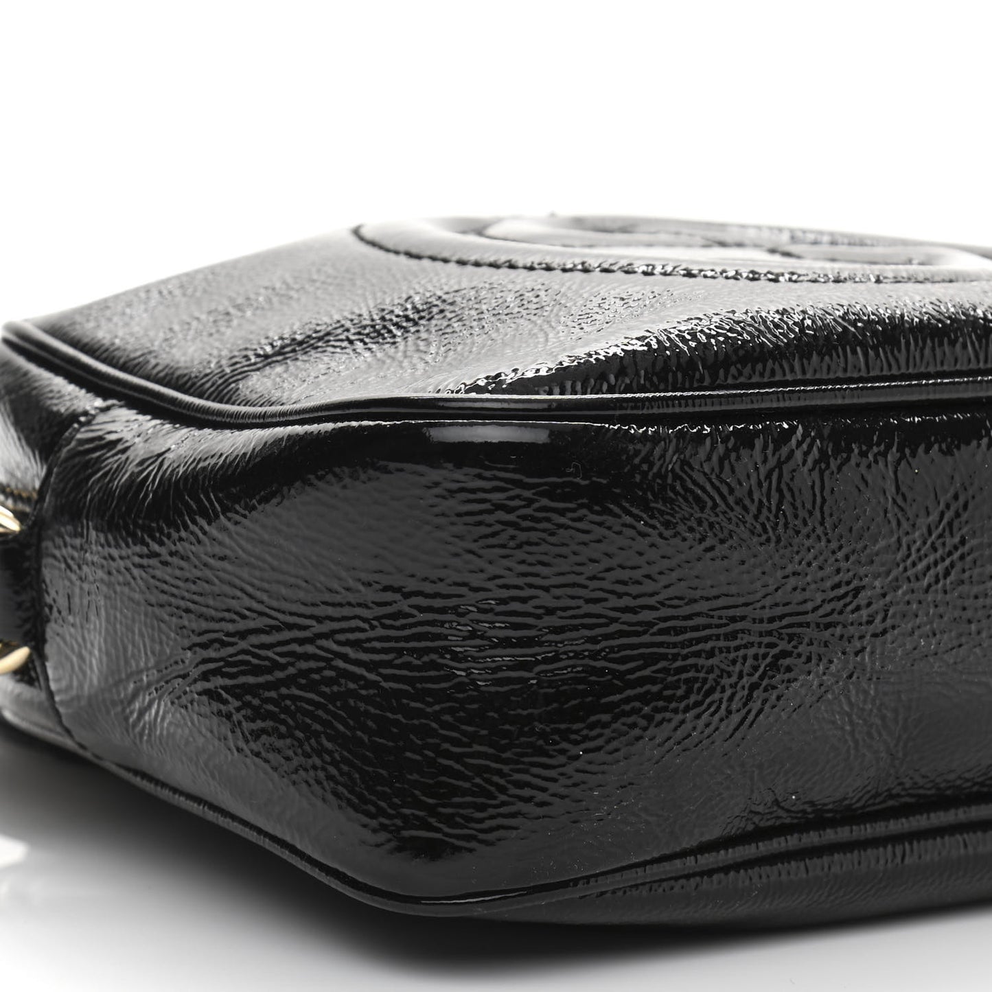 Soft Patent Small Soho Disco Bag Black