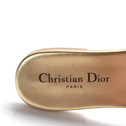 Christian Dior Cotton Embroidered Dway Mules Slide Sandals 37.5 Platinum 6 of 9