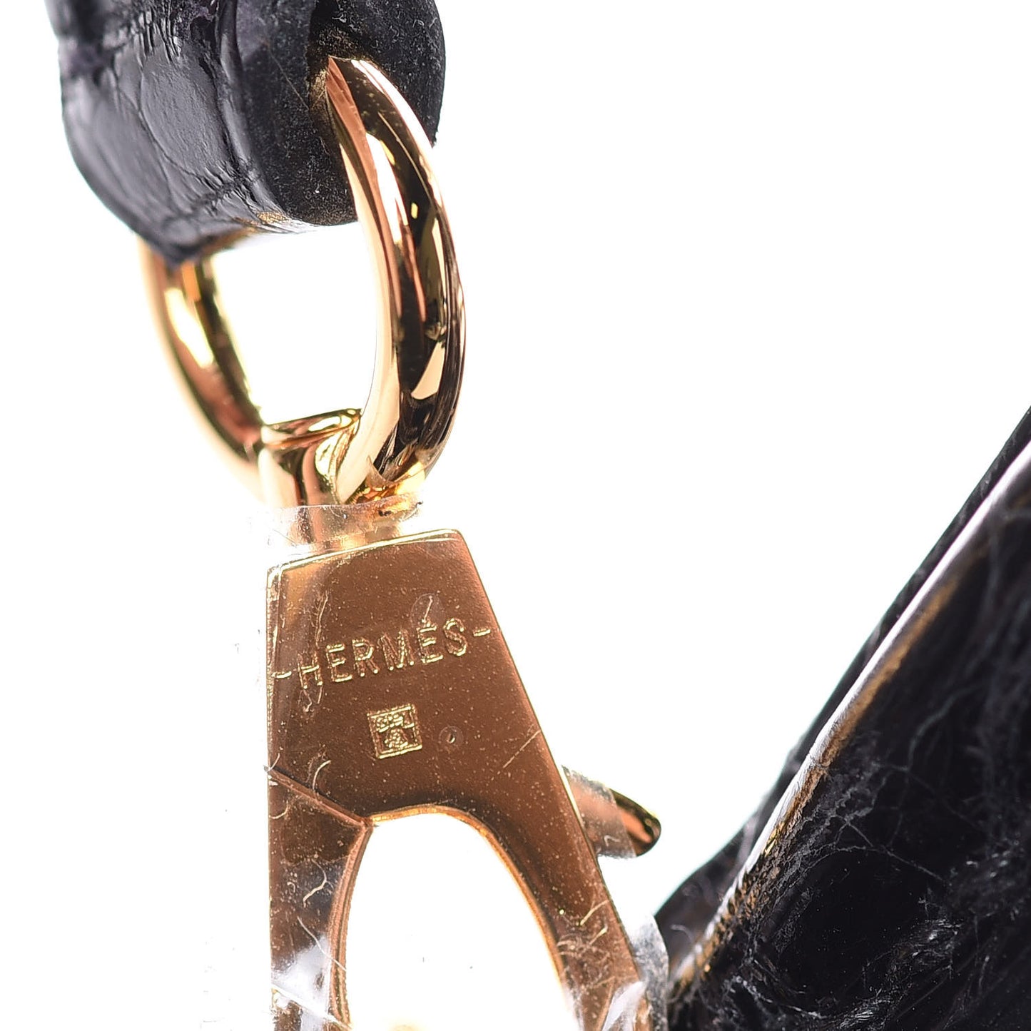 Shiny Alligator Mini Kelly Sellier 20 Black