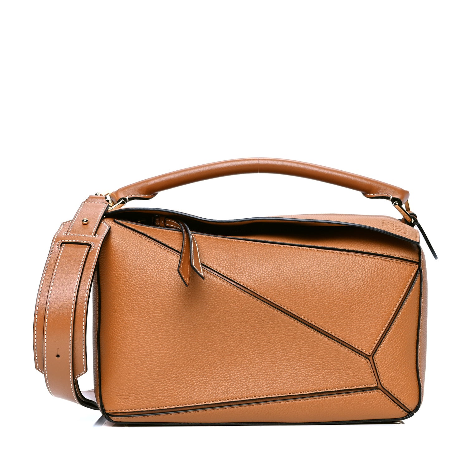 Calfskin Medium Puzzle Bag Light Caramel