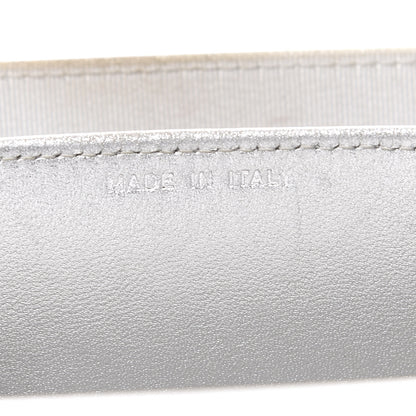 Chanel Metallic Lambskin Quilted Flap Card Holder Wallet Silver 6 of 12