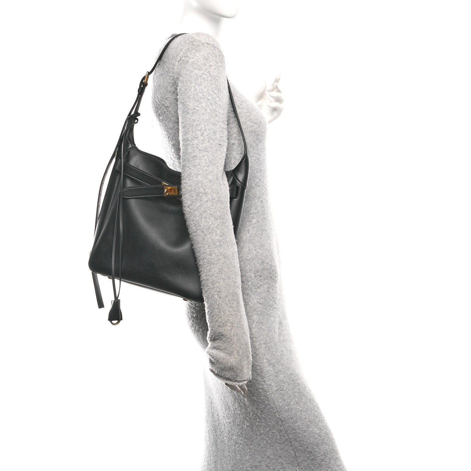 Balenciaga Smooth Calfskin Small Bel Air Hobo Bag Black 2 of 9