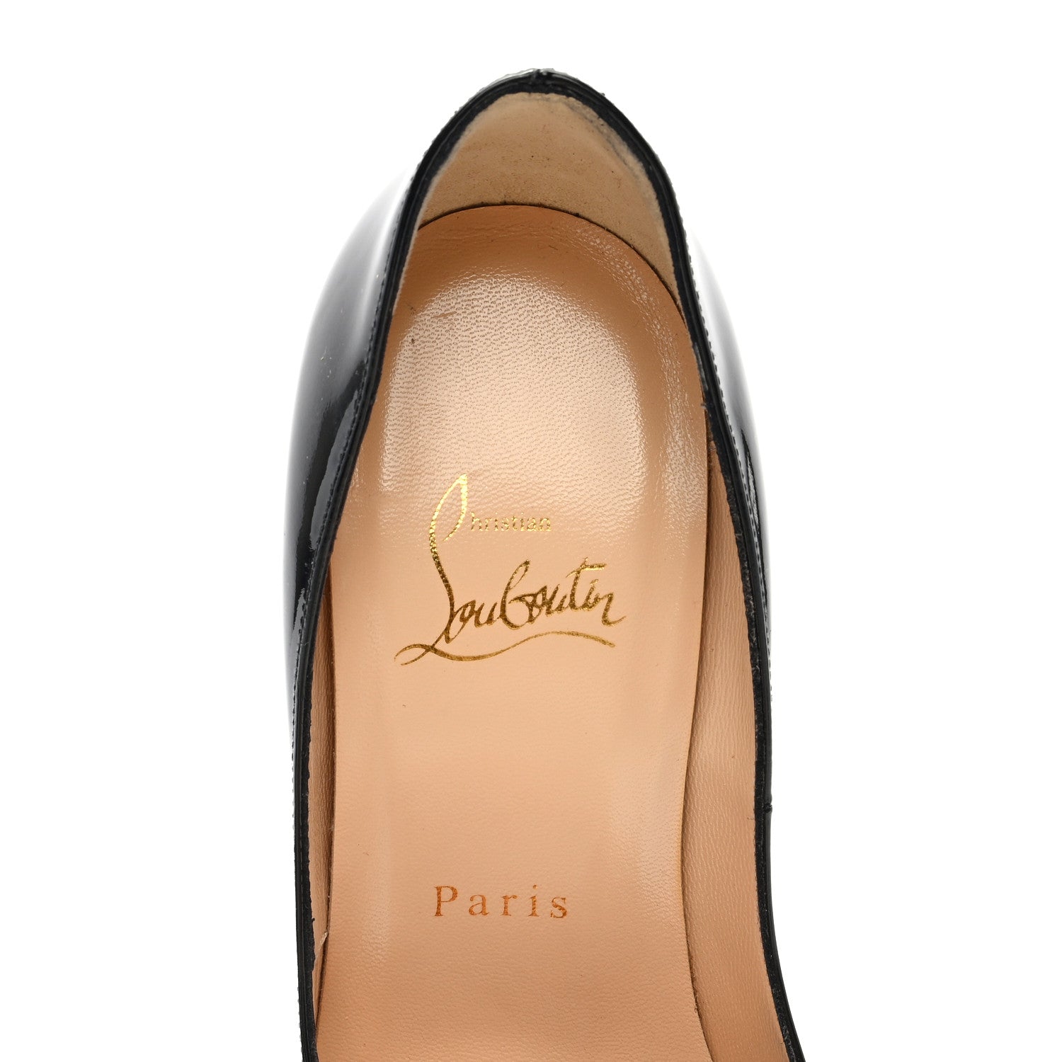 Christian Louboutin Patent Lady Peep 150 Pumps 37 Black 7 of 7
