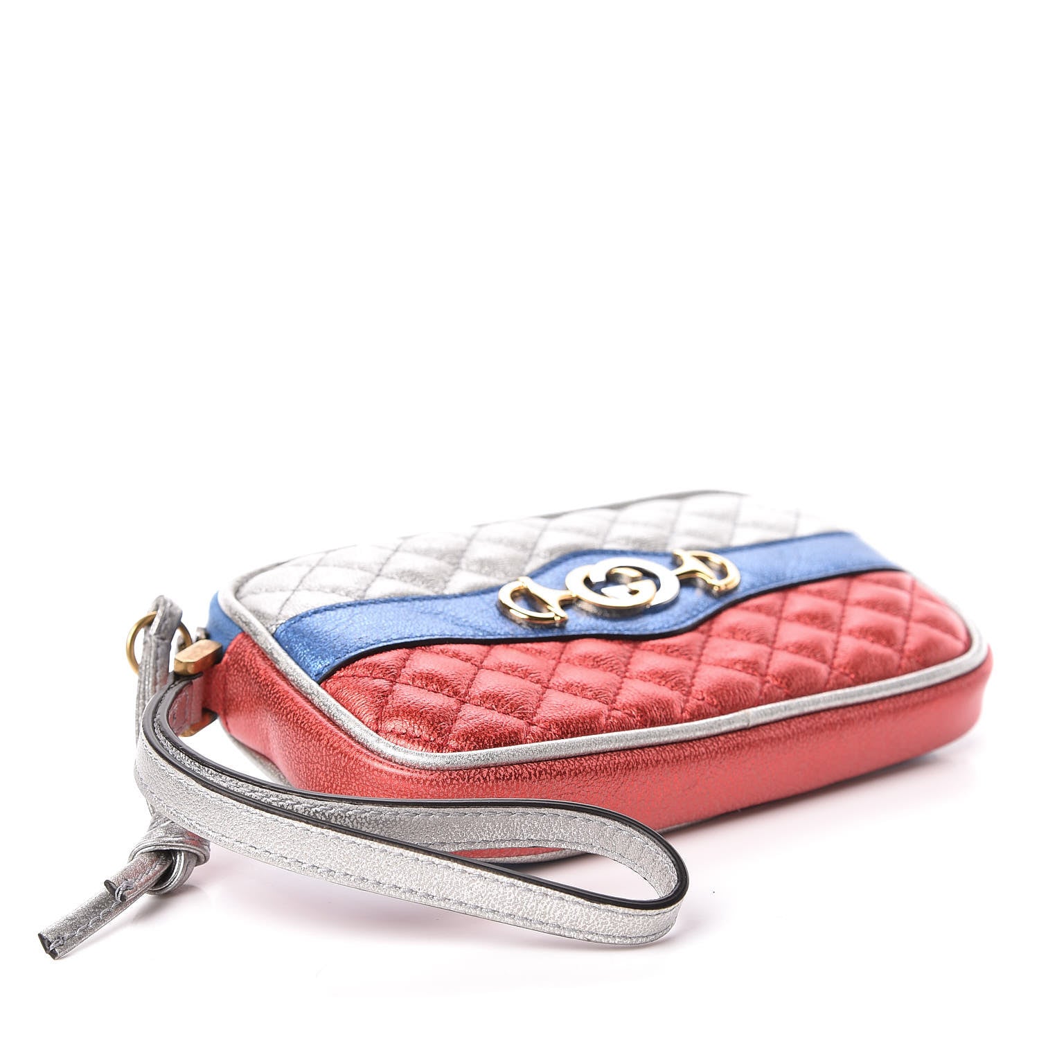 Gucci Laminated Nappa Trapuntata Zumi iPhone Case Rosso Marine Argento 4 of 10