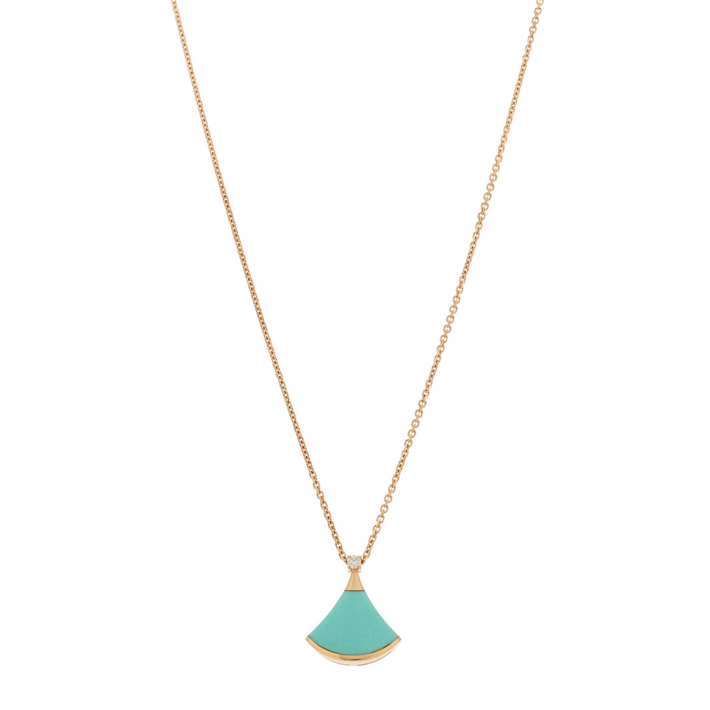 18K Rose Gold Diamond Turquoise Divas' Dream Pendant Necklace