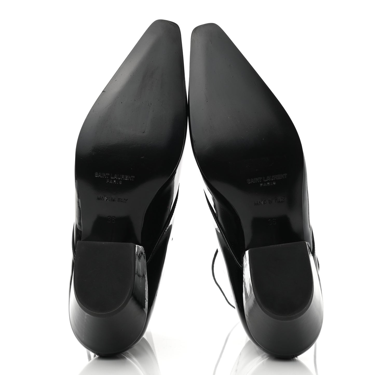 Patent Calfskin Theo Lace-Up Ankle Boots 36 Black