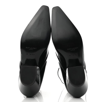 Saint Laurent Patent Calfskin Theo Lace-Up Ankle Boots 36 Black 5 of 8