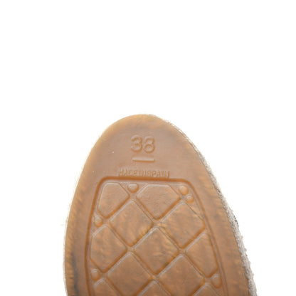 Chanel Iridescent Goatskin CC Espadrille Mules 38 Ivory Black 7 of 10