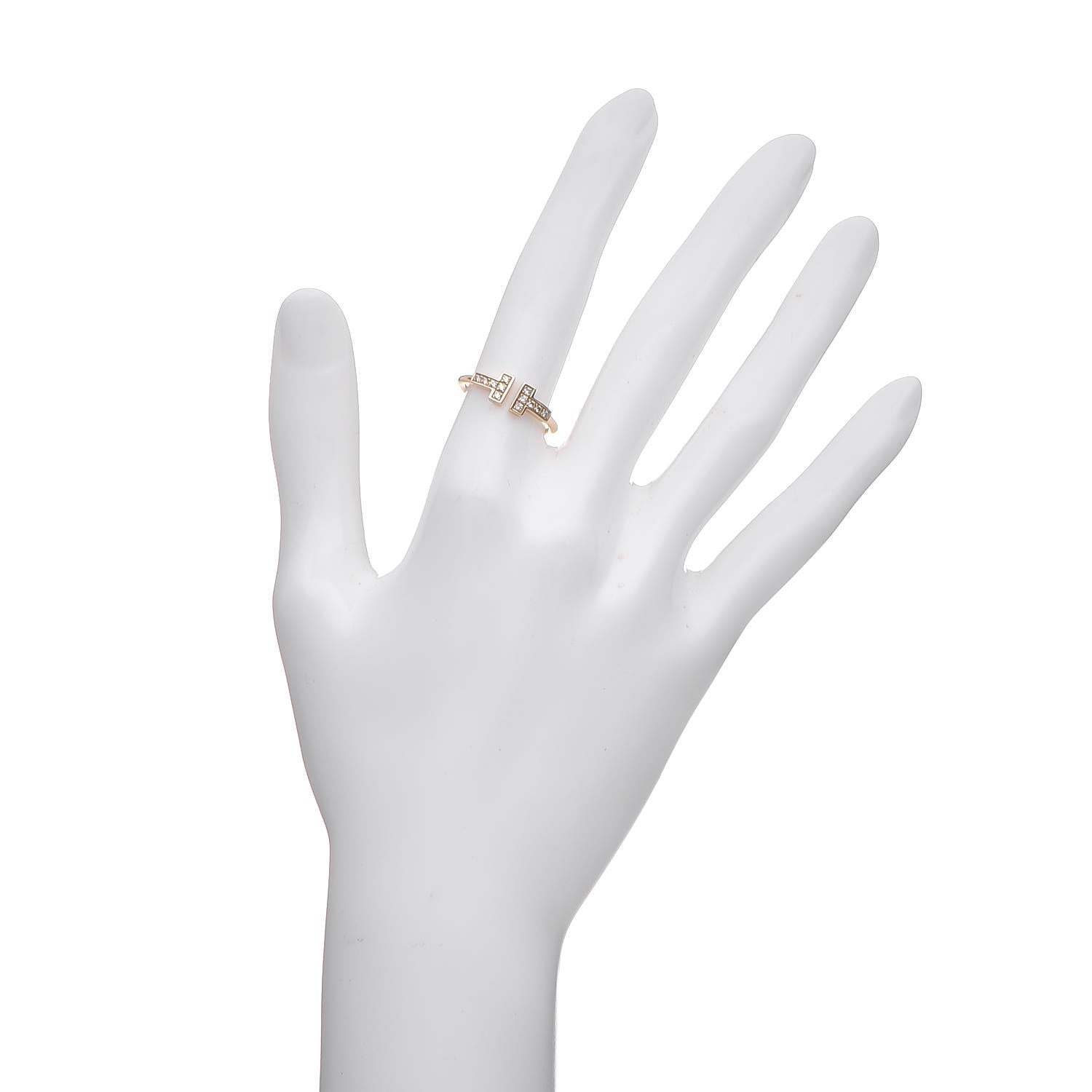 Tiffany 18K Yellow Gold Diamond T Wire Ring 52 6 2 of 6
