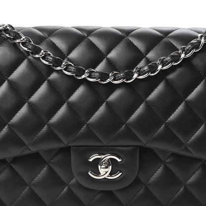 Chanel Lambskin Quilted Jumbo Double Flap Black 9 of 9