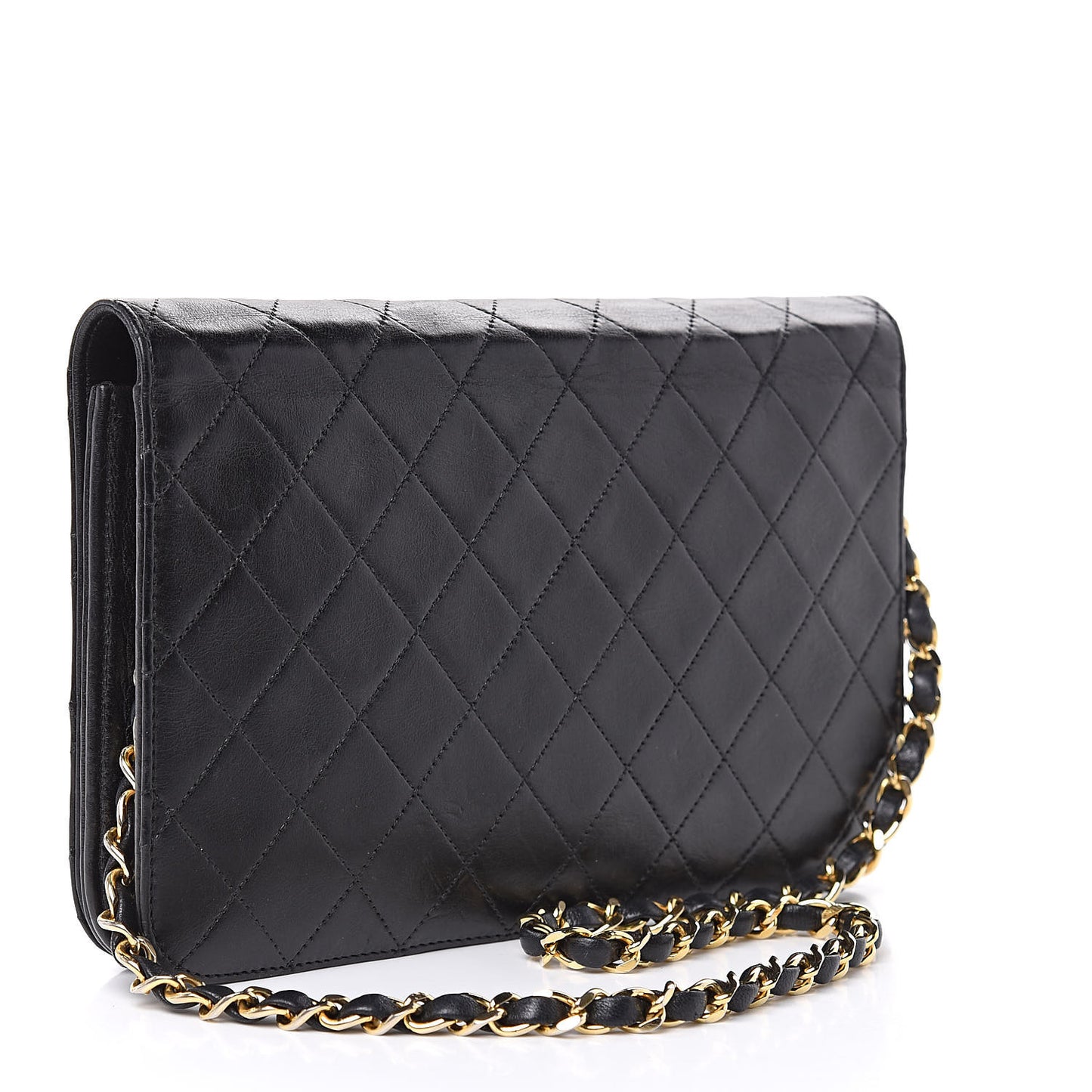 Lambskin Quilted Small Single Flap Black