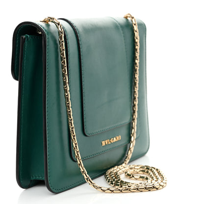 Bulgari Calfskin Small Serpenti Forever Snake Strap Crossbody Bag Emerald Green 4 of 12
