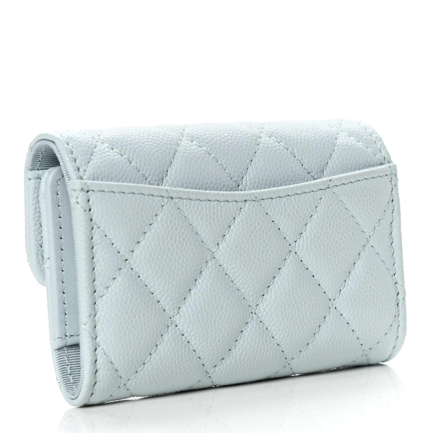 Chanel Caviar Quilted Classic 4 Key Holder Wallet Light Blue 2 of 7