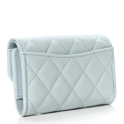 Chanel Caviar Quilted Classic 4 Key Holder Wallet Light Blue 2 of 7